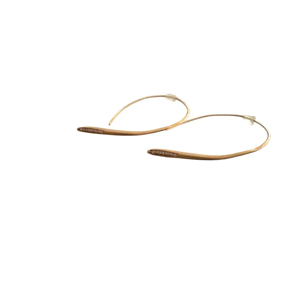 Kendra Scott Julian Threader Earrings in Rose Gold EUC - Picture 2 of 6